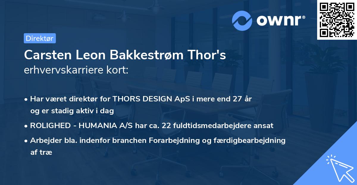 Carsten Leon Bakkestrøm Thor's erhvervskarriere kort