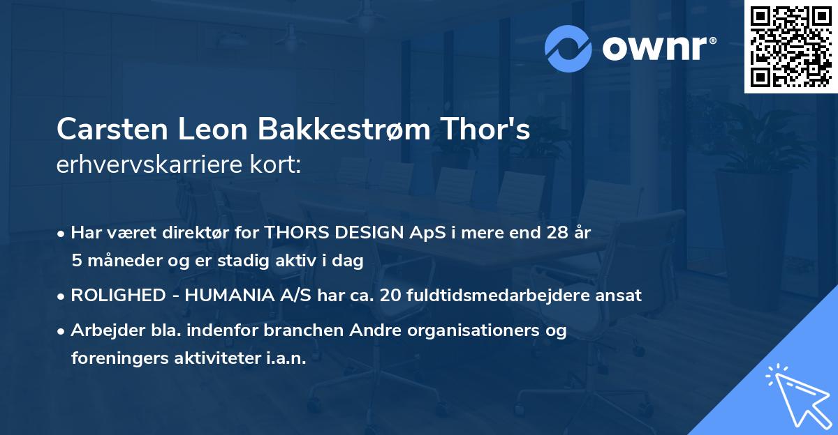 Carsten Leon Bakkestrøm Thor's erhvervskarriere kort