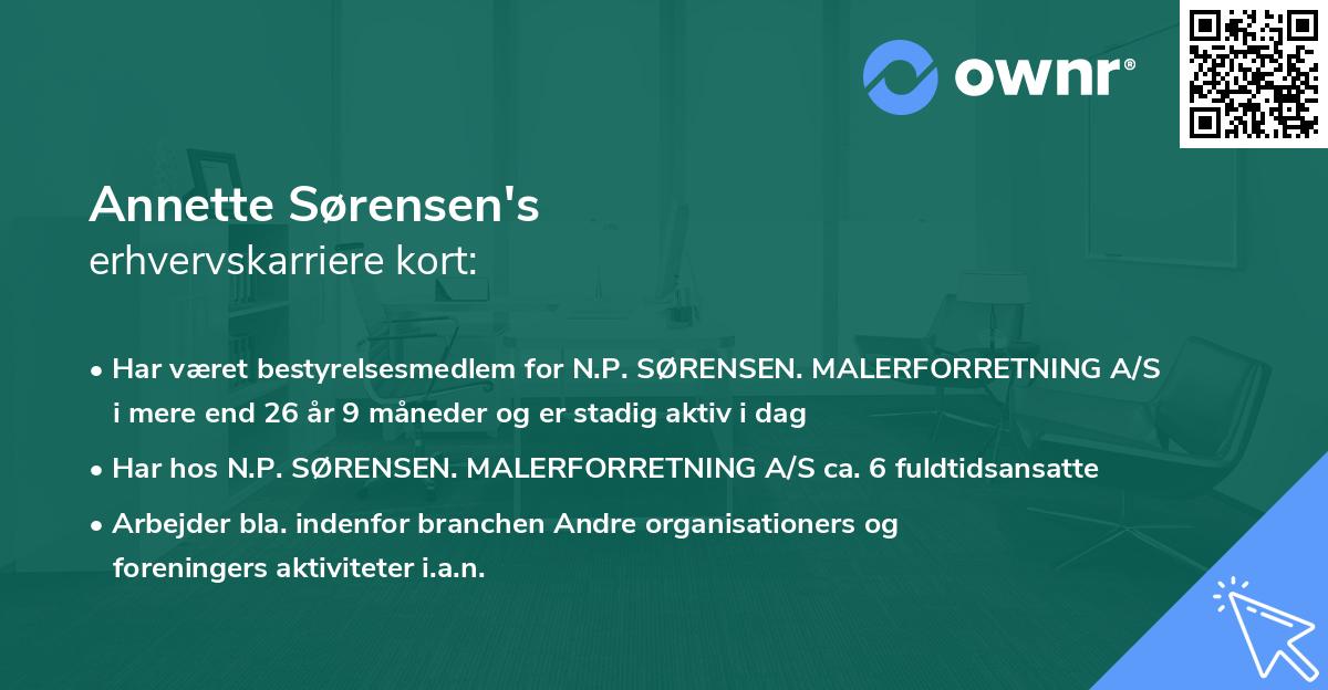 Annette Sørensen's erhvervskarriere kort