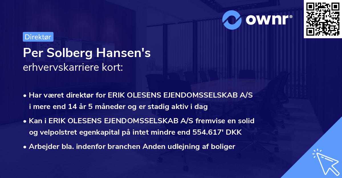 Per Solberg Hansen's erhvervskarriere kort