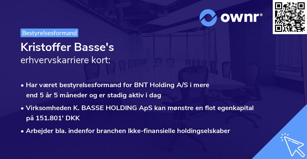 Kristoffer Basse's erhvervskarriere kort