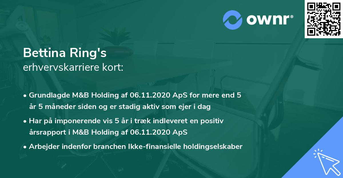 Bettina Ring's erhvervskarriere kort