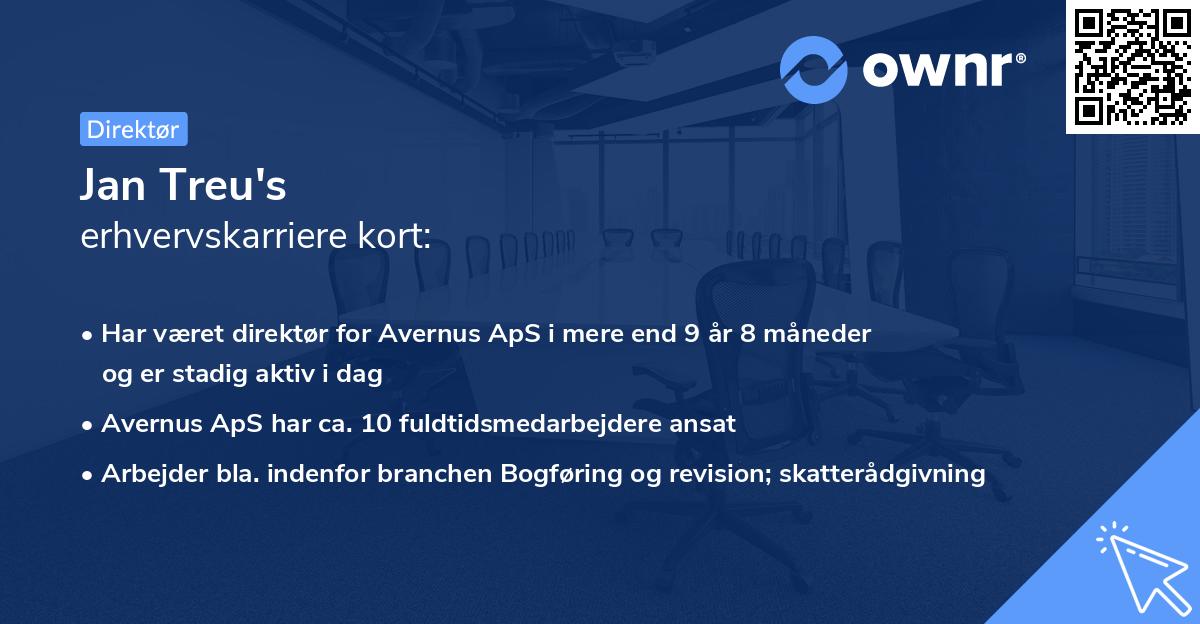 Jan Treu's erhvervskarriere kort