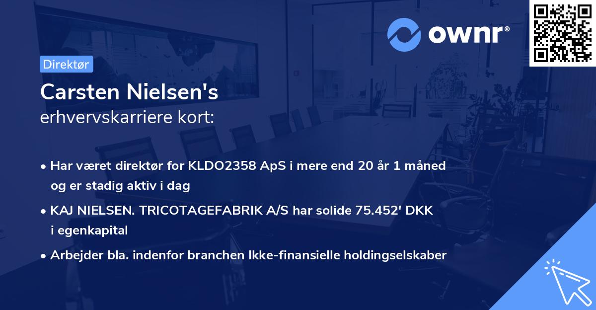 Carsten Nielsen's erhvervskarriere kort