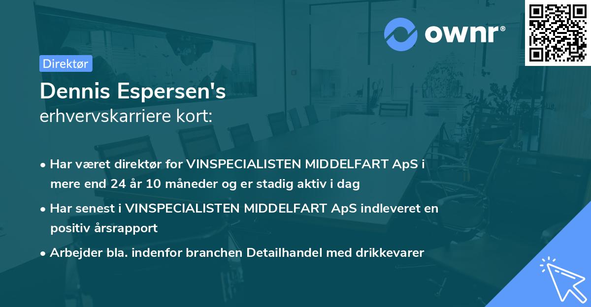Dennis Espersen's erhvervskarriere kort