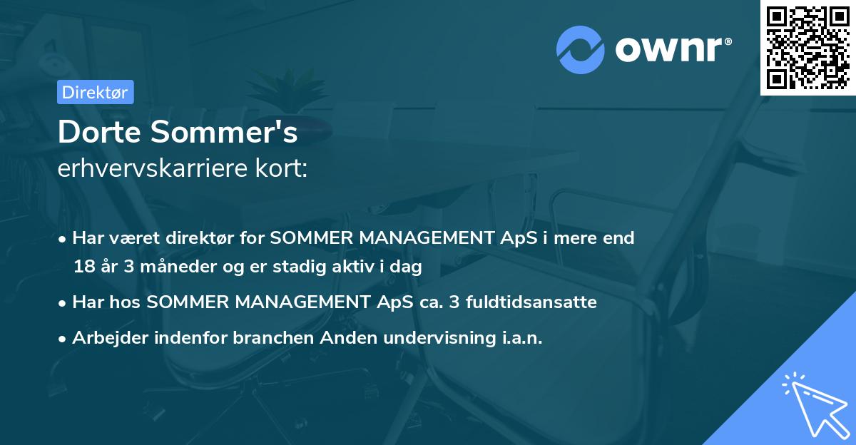 Dorte Sommer's erhvervskarriere kort