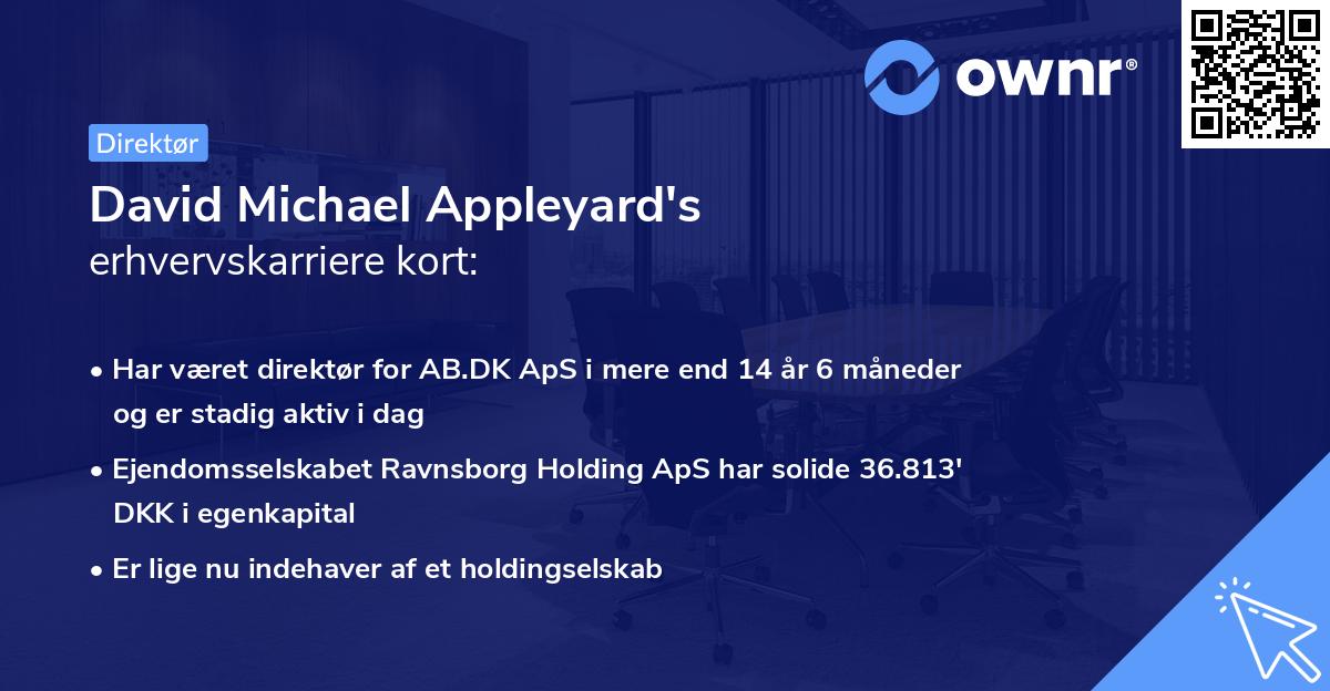 David Michael Appleyard's erhvervskarriere kort