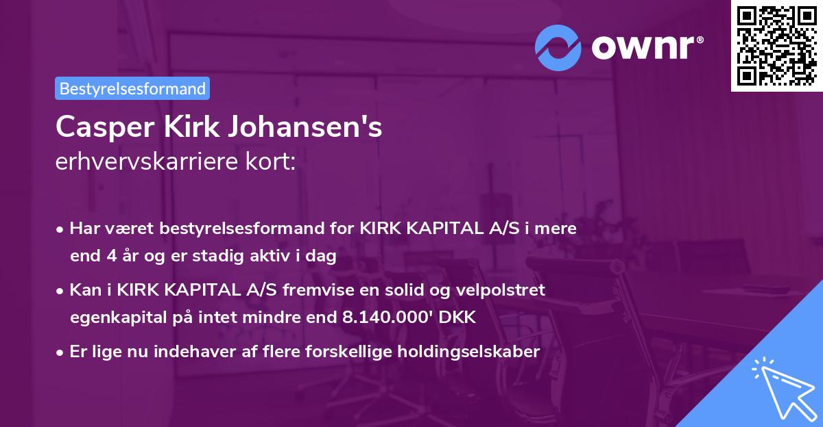 Casper Kirk Johansen's erhvervskarriere kort