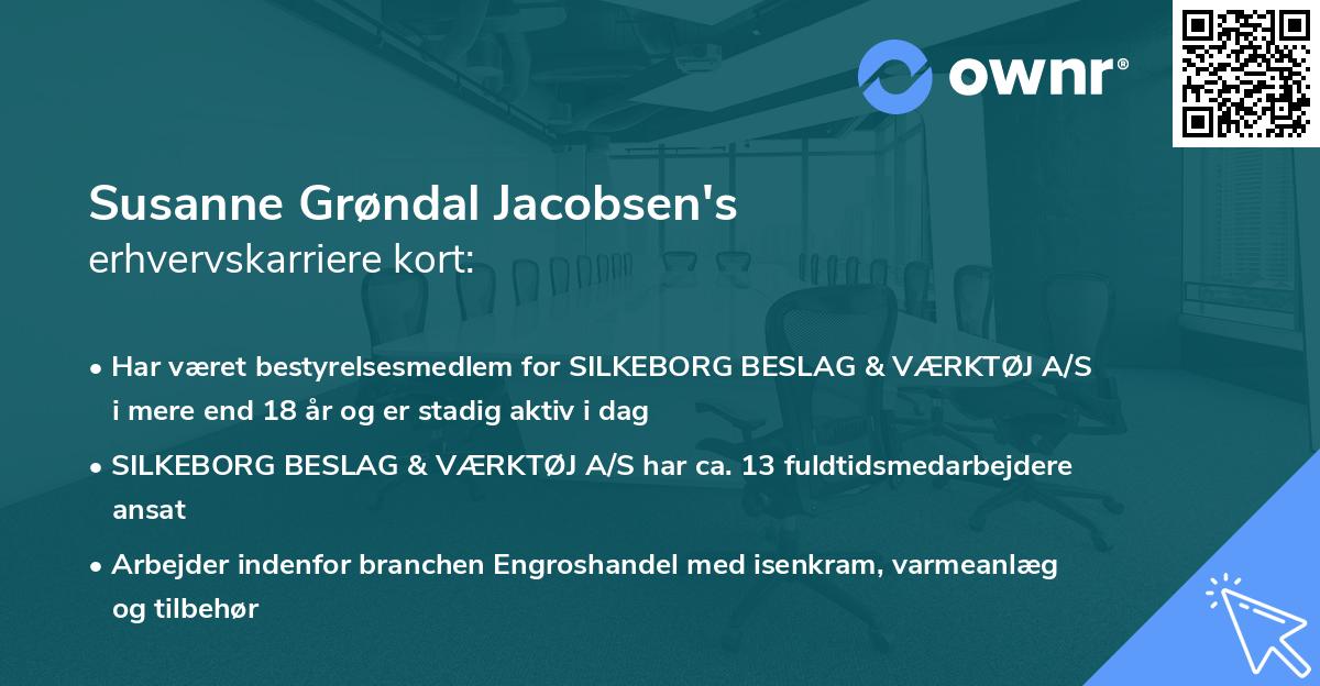 Susanne Grøndal Jacobsen's erhvervskarriere kort