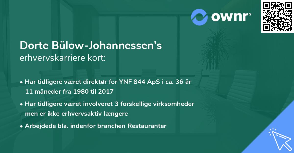 Dorte Bülow-Johannessen's erhvervskarriere kort