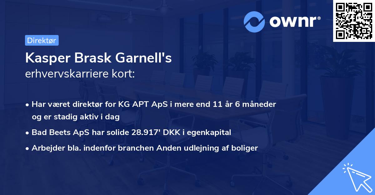 Kasper Brask Garnell's erhvervskarriere kort