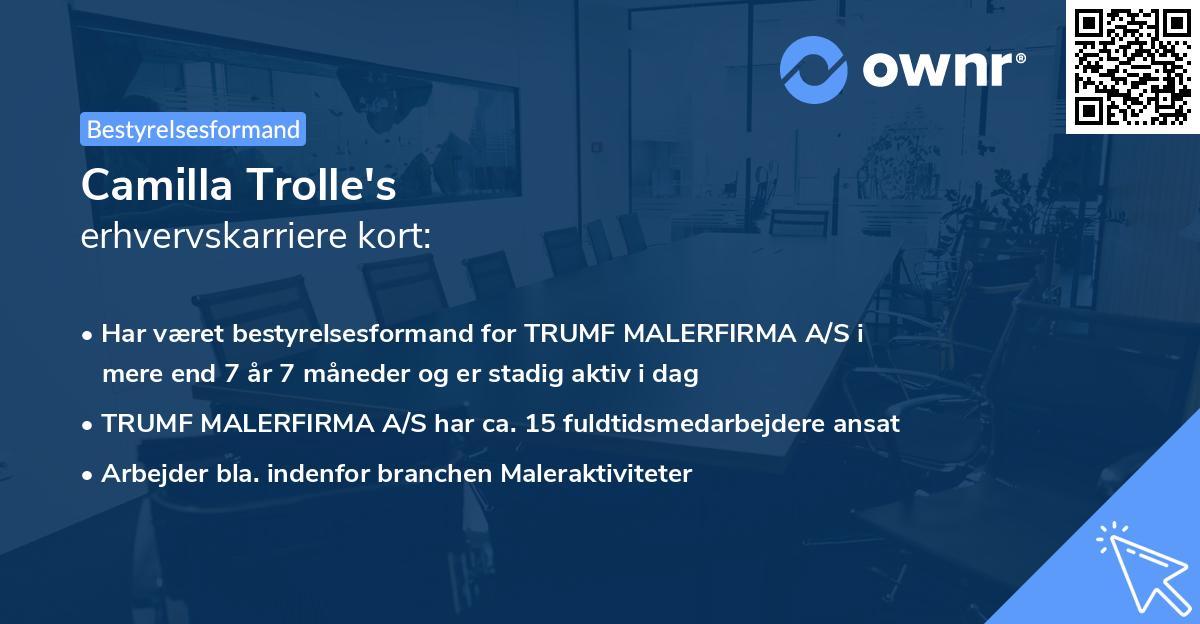 Camilla Trolle's erhvervskarriere kort