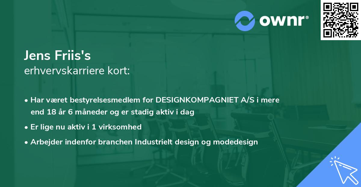 Jens Friis's erhvervskarriere kort
