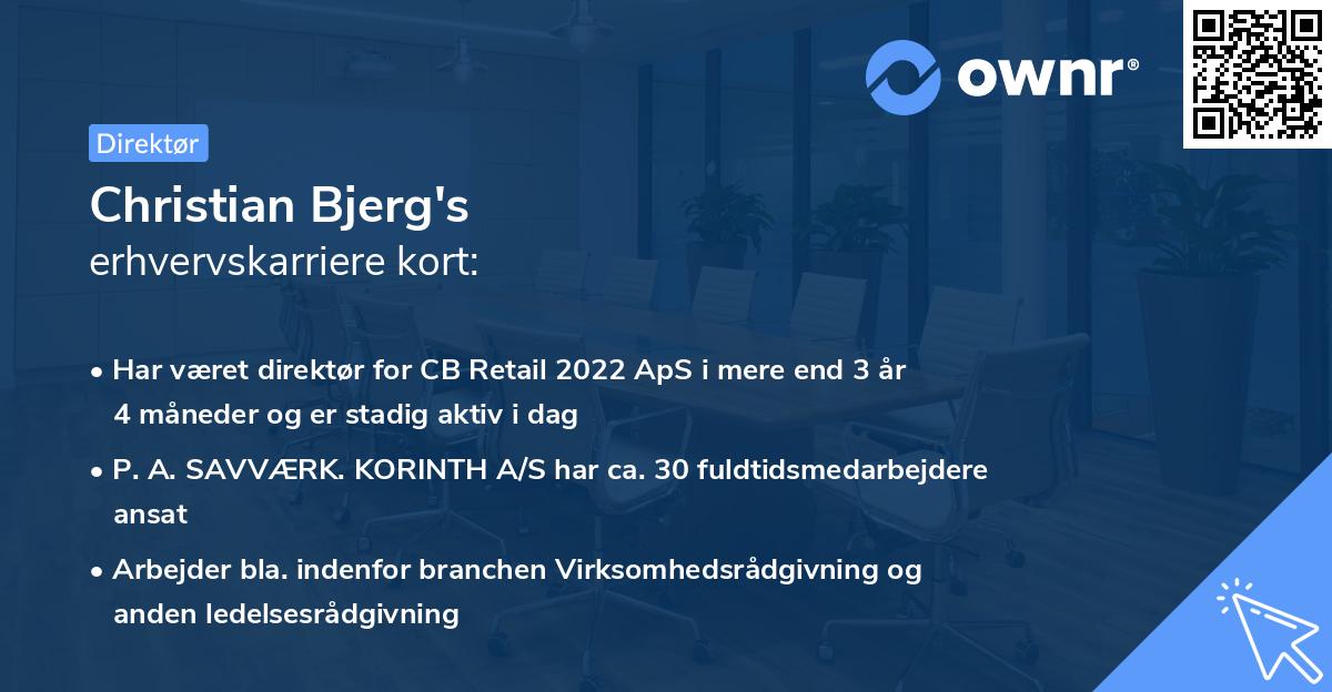 Christian Bjerg's erhvervskarriere kort
