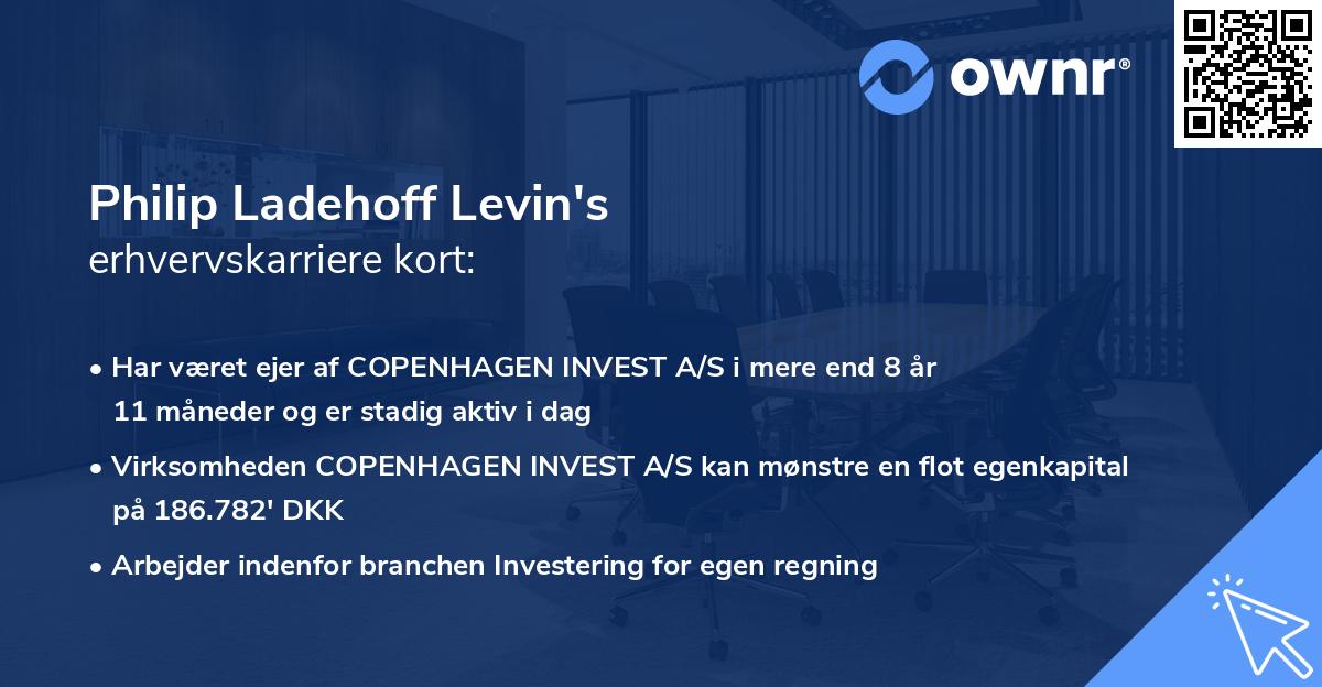 Philip Ladehoff Levin's erhvervskarriere kort