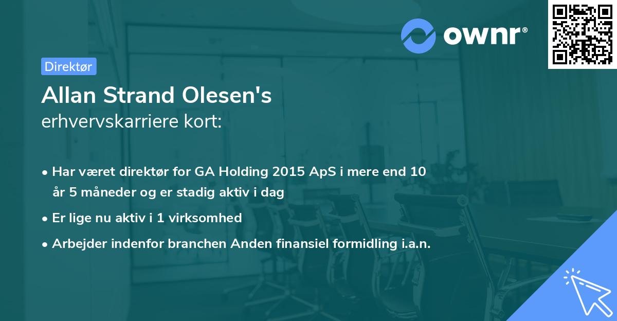 Allan Strand Olesen's erhvervskarriere kort