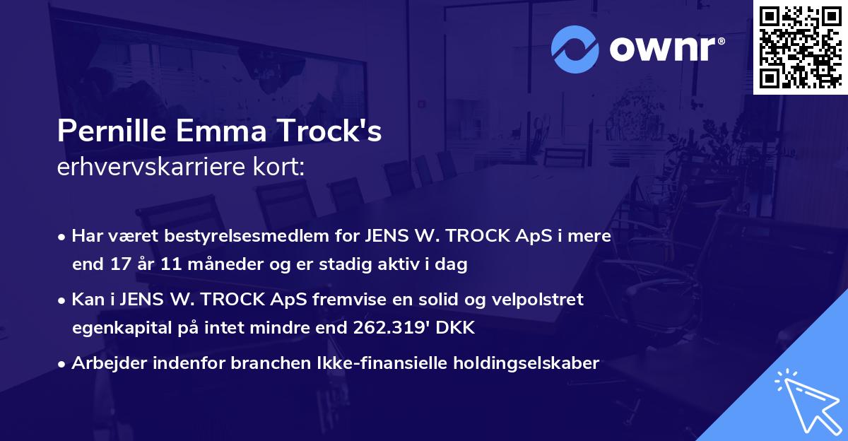 Pernille Emma Trock's erhvervskarriere kort