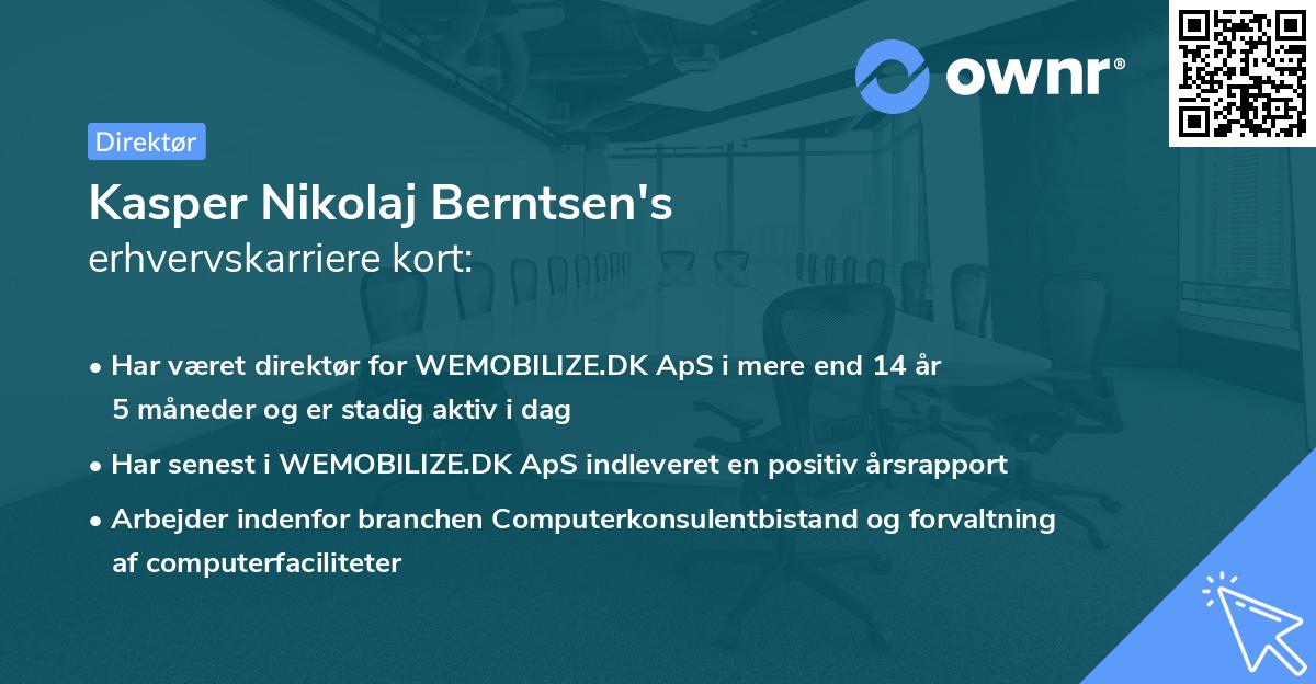 Kasper Nikolaj Berntsen's erhvervskarriere kort