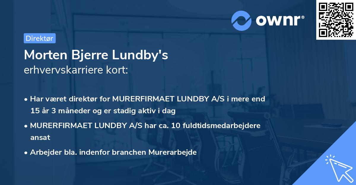Morten Bjerre Lundby's erhvervskarriere kort