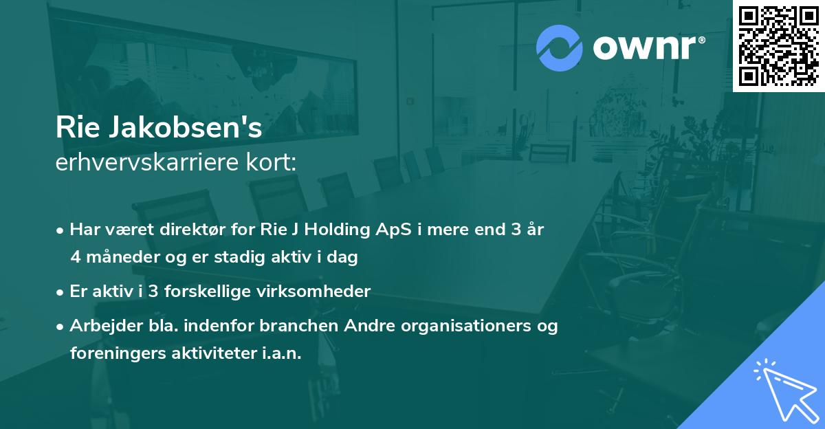 Rie Jakobsen's erhvervskarriere kort