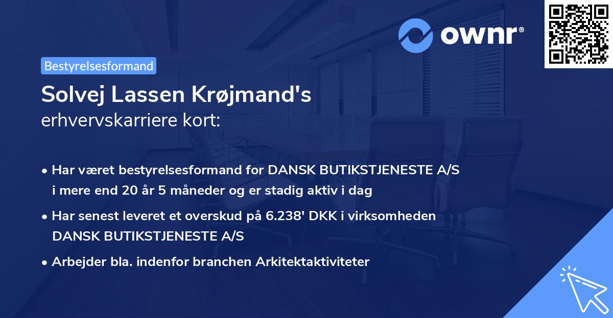 Solvej Lassen Krøjmand's erhvervskarriere kort
