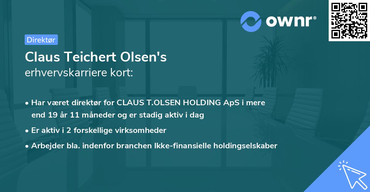 Claus Teichert Olsen's erhvervskarriere kort