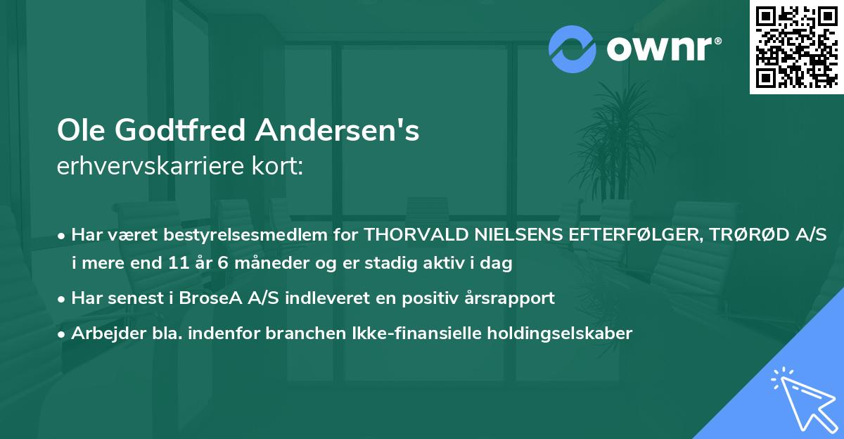 Ole Godtfred Andersen's erhvervskarriere kort