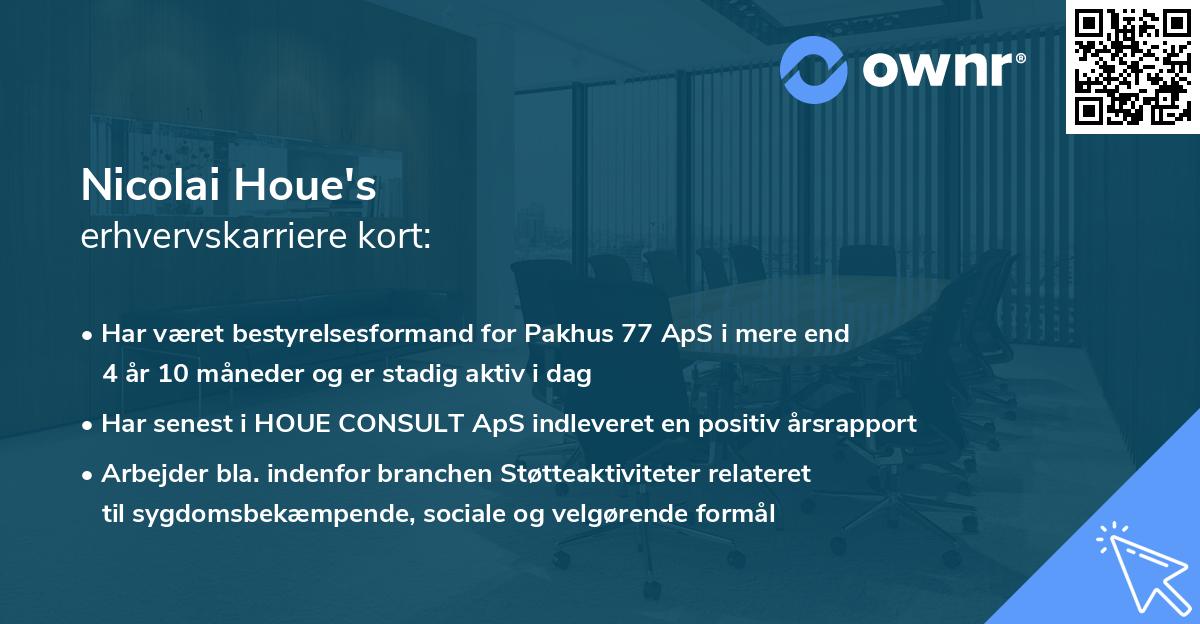 Nicolai Houe's erhvervskarriere kort