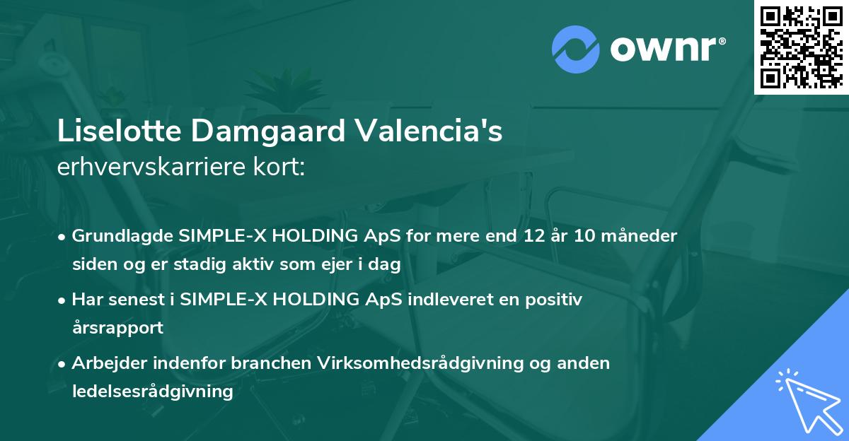 Liselotte Damgaard Valencia's erhvervskarriere kort