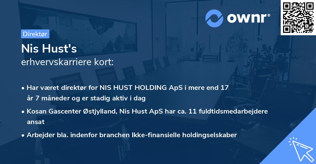 Nis Hust's erhvervskarriere kort