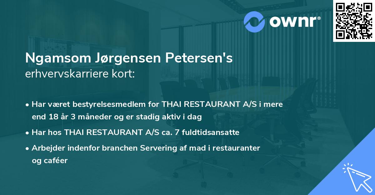 Ngamsom Jørgensen Petersen's erhvervskarriere kort