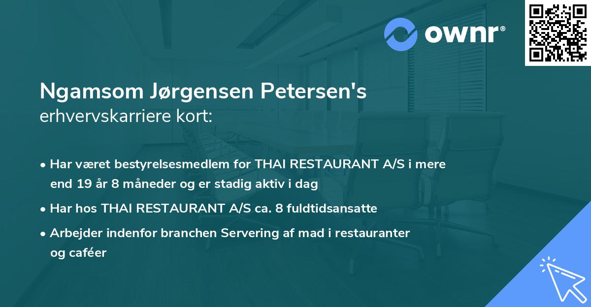 Ngamsom Jørgensen Petersen's erhvervskarriere kort
