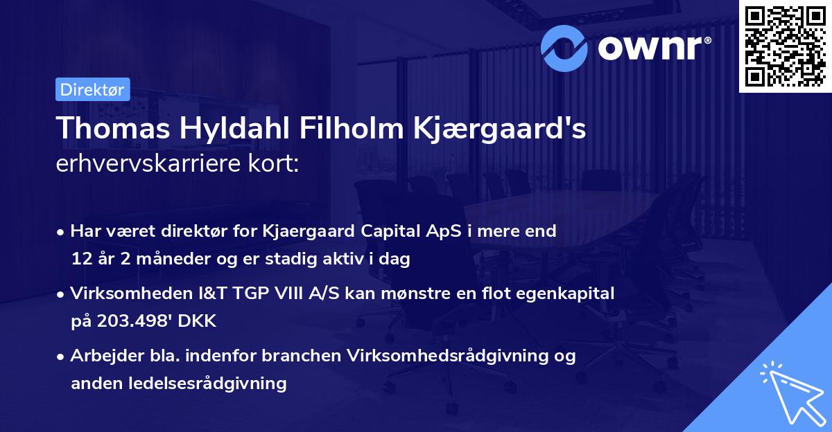 Thomas Hyldahl Filholm Kjærgaard's erhvervskarriere kort