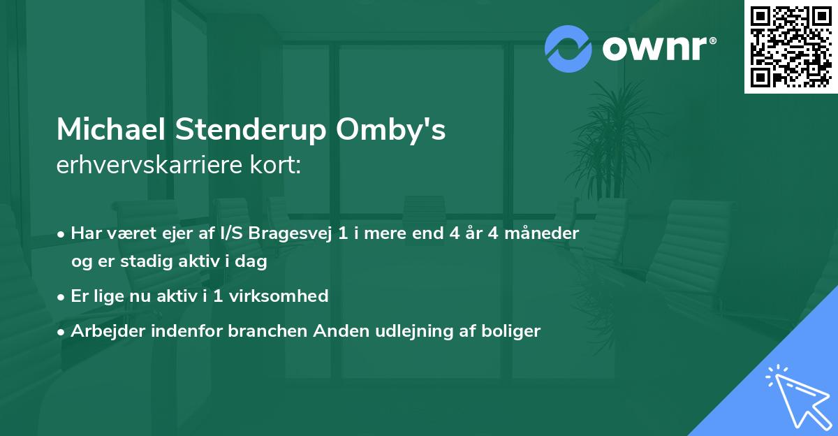 Michael Stenderup Omby's erhvervskarriere kort