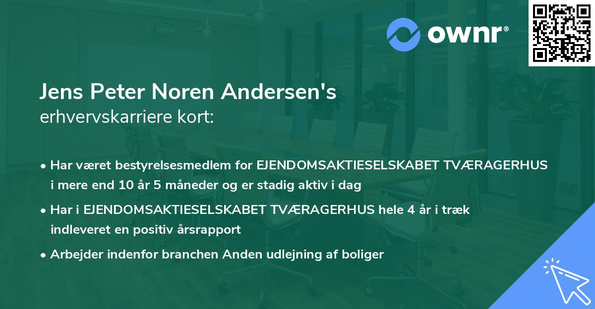 Jens Peter Noren Andersen's erhvervskarriere kort