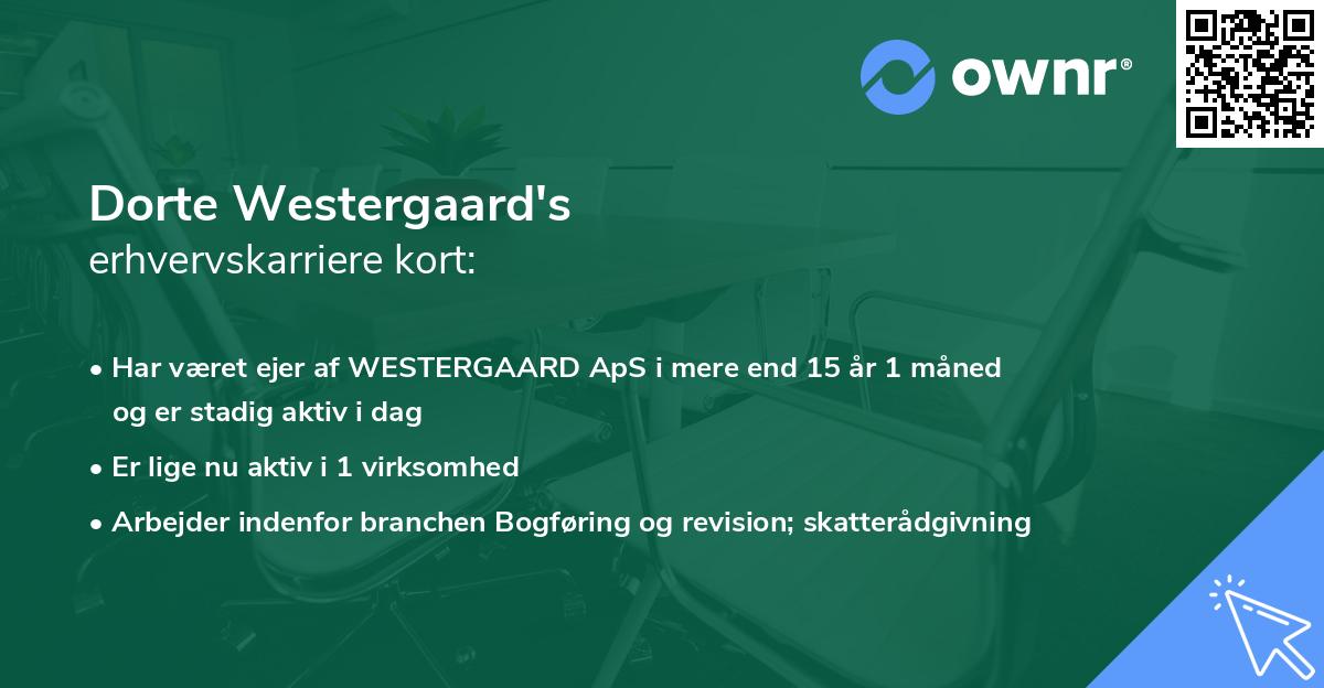 Dorte Westergaard's erhvervskarriere kort