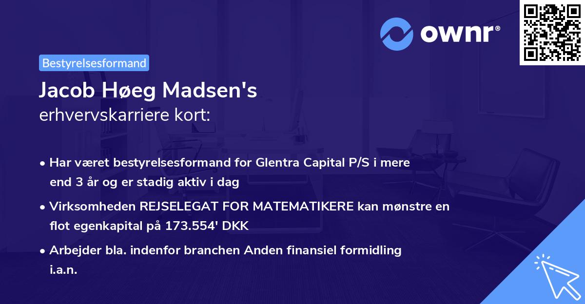 Jacob Høeg Madsen's erhvervskarriere kort