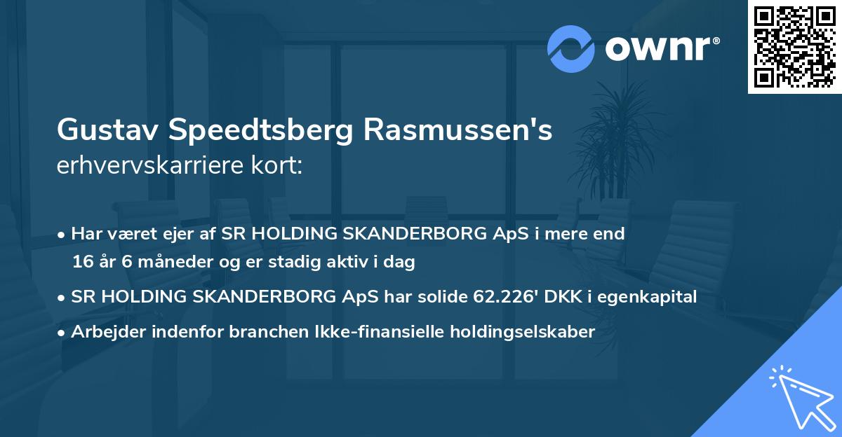 Gustav Speedtsberg Rasmussen's erhvervskarriere kort