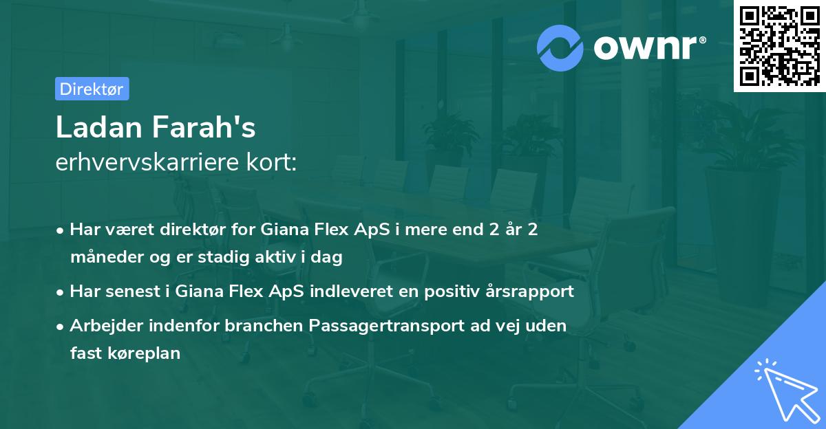 Ladan Farah's erhvervskarriere kort
