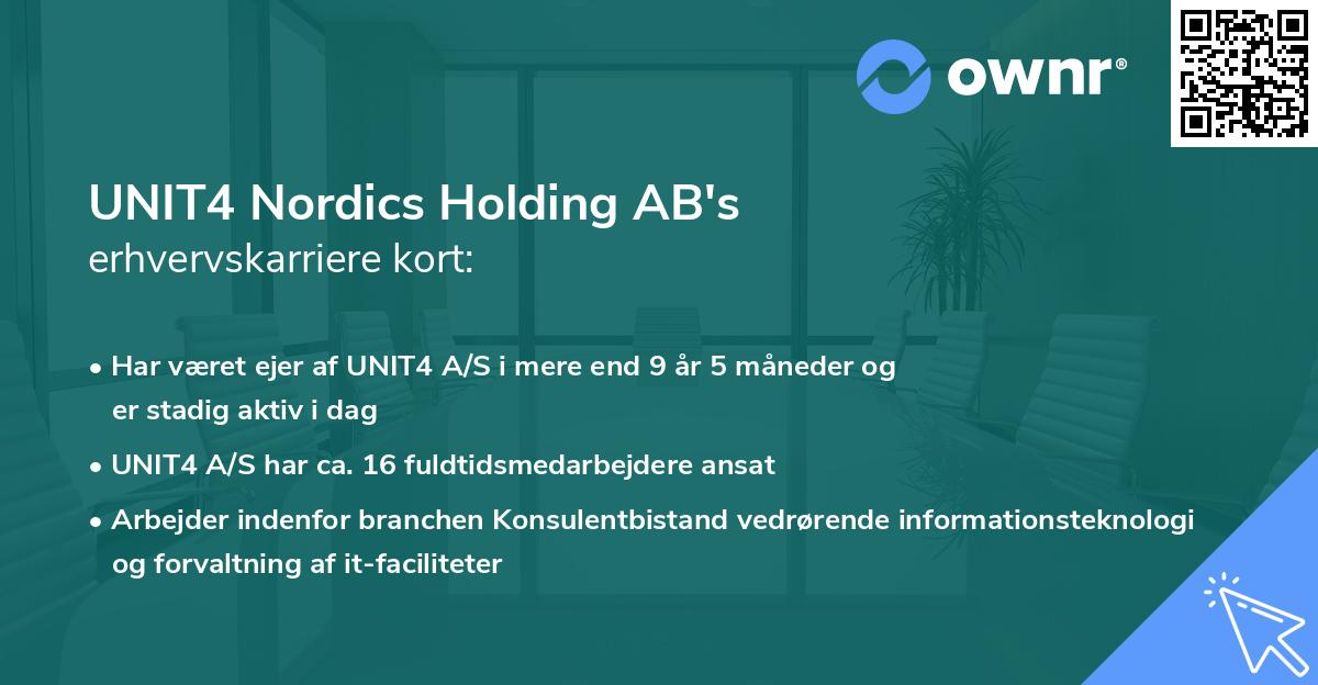 UNIT4 Nordics Holding AB's erhvervskarriere kort