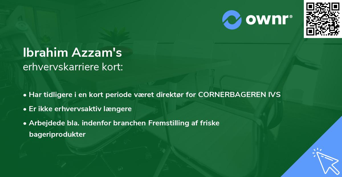 Ibrahim Azzam's erhvervskarriere kort