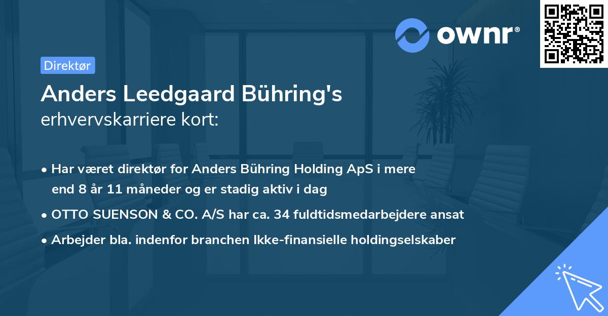 Anders Leedgaard Bühring's erhvervskarriere kort