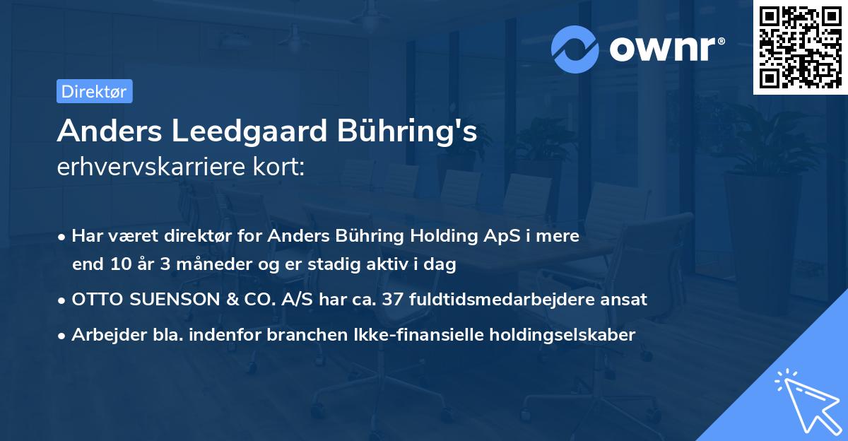 Anders Leedgaard Bühring's erhvervskarriere kort