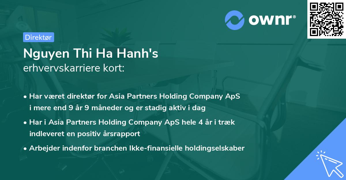Nguyen Thi Ha Hanh's erhvervskarriere kort
