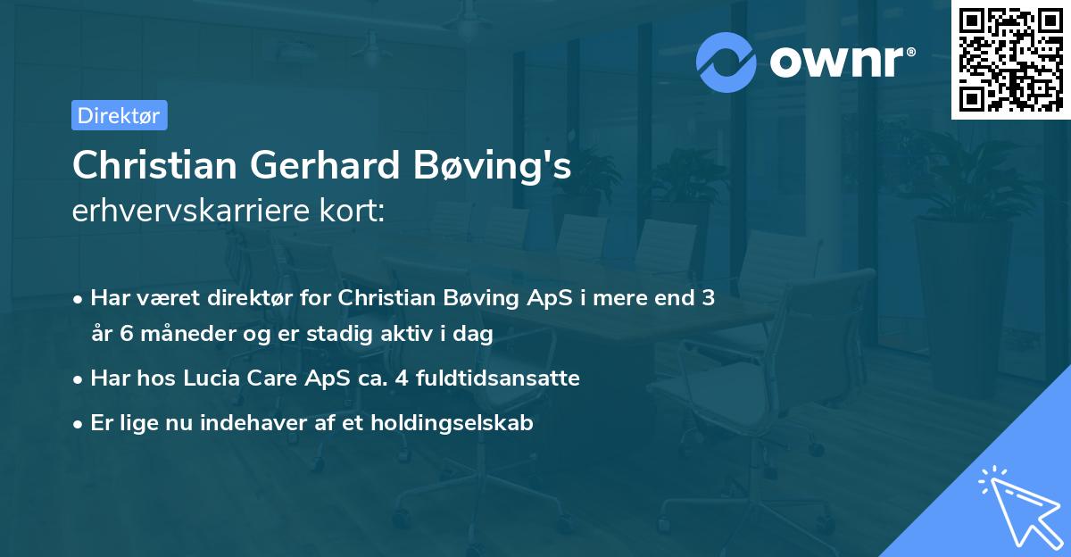 Christian Gerhard Bøving's erhvervskarriere kort