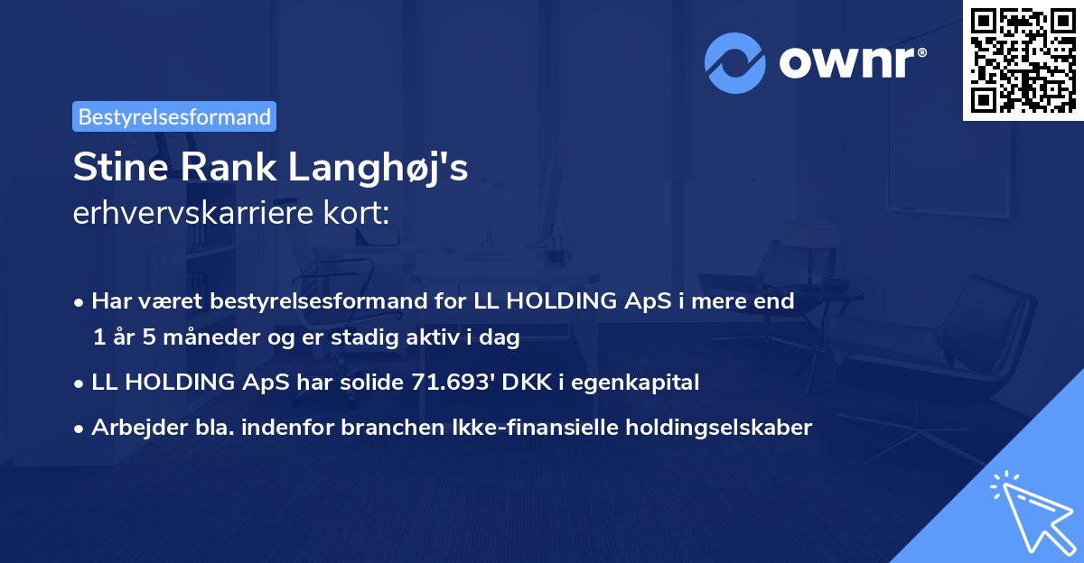 Stine Rank Langhøj's erhvervskarriere kort