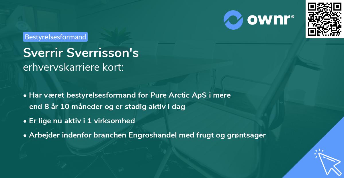 Sverrir Sverrisson's erhvervskarriere kort