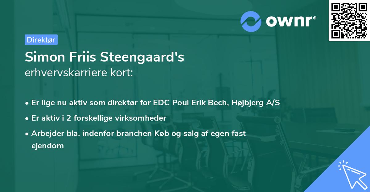 Simon Friis Steengaard's erhvervskarriere kort