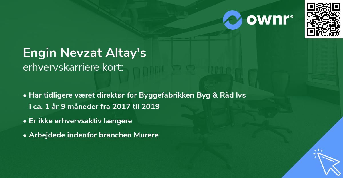 Engin Nevzat Altay's erhvervskarriere kort