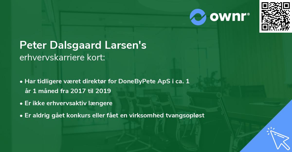 Peter Dalsgaard Larsen's erhvervskarriere kort